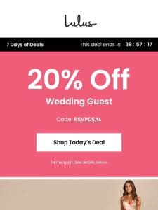 20% OFF WEDDING GUEST