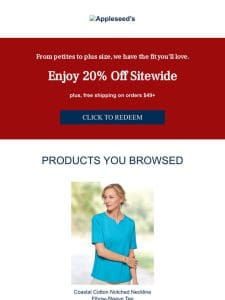 20% Off Sitewide at Appleseed’s