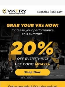 20% Off VKTRY Insoles Starts Now! ?