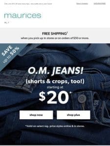 $20 jeans， anyone? ??