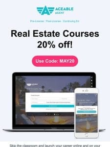 20% off All Real Estate Courses!