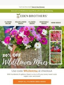 20% off Wildflower Seed Mixes