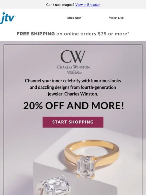 20% off and more on Charles Winston for Bella Luce!