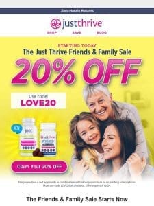 ? 20% off—Friends & Fam Sale starts now