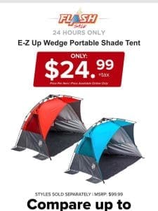 24 HOURS ONLY | E-Z UP SHADE TENT | FLASH SALE