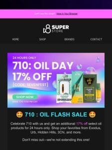 24 Hours Only: 17% Off Select Oil Products