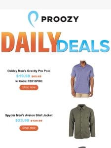 $25 Body Glove Full Zip Jacket | $65 Oakley Sliver XL Polarized Sunglasses & More!