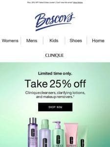 25% OFF Select Clinique