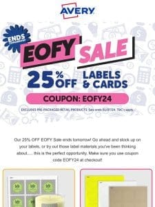 25% Off EOFY Sale – Ends Tomorrow
