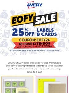 25% Off EOFY Sale Extension – Ends Today