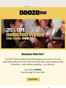 25% Off | Over 100 Wines on EOFY Sale