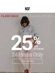 25% Off Sitewide Flash Sale Alert