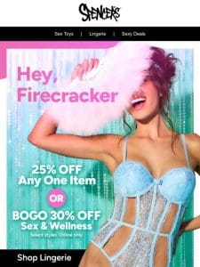 25% off 1 just for you， firecracker