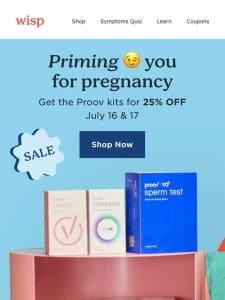 ? 25% off Proov Fertility Kits