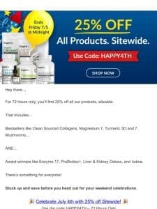 25% off for July 4th