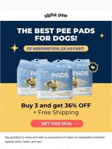 ?3 Magic Pee Pads = 36% OFF + Free Shipping ?