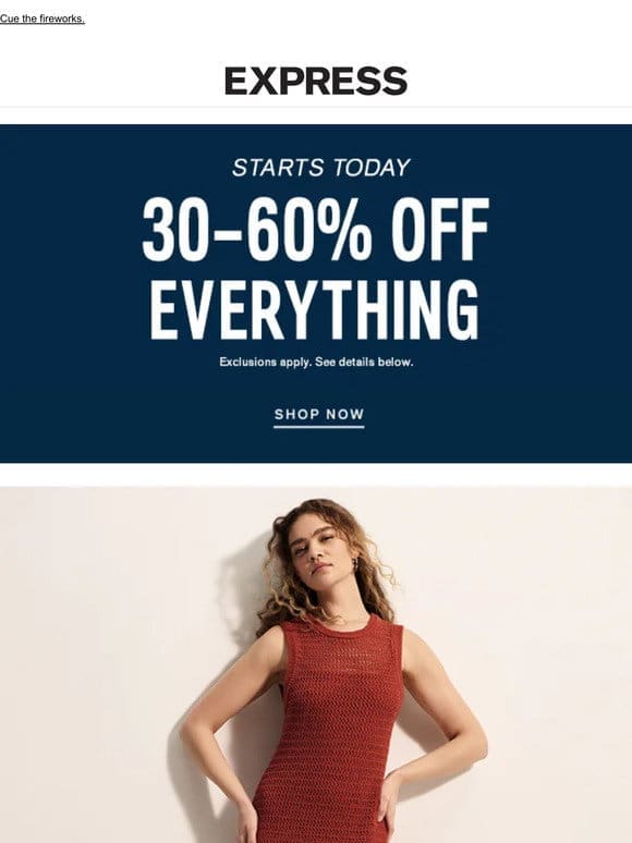 30-60% off ALL dresses for the long weekend