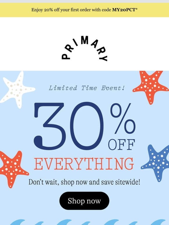 30% OFF ALL SWIM