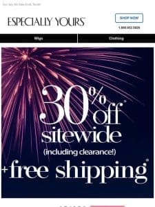 30% OFF + FREE Shipping