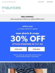 30% OFF SHORTS