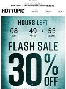 30% OFF ends in hours. ?? Make it count!