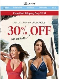 30% OFF， NO DRAMA