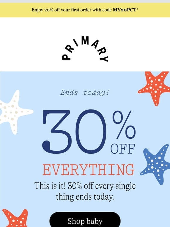 30% Off Sitewide Ends Tonight!