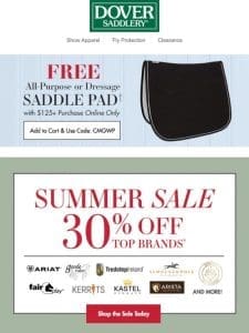 30% Off Top Brands + Just Added: 20% Off Horseware!