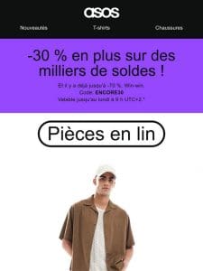 -30 % en plus sur des milliers de soldes !