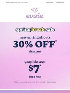 30% off NEW spring shorts ? Spring Break sale!!