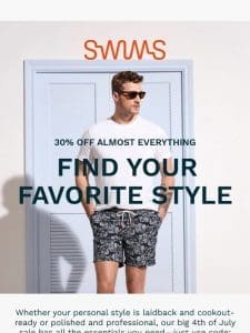 30% off styles for every guy