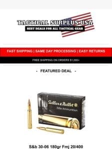 35% OFF ? Sellier & Bellot 30-06 180gr FMJ Ammo