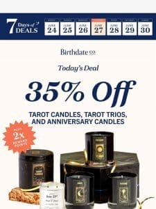 35% off Tarot Candles， Tarot Trios， & Anniversary Candles