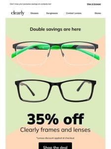 35% off a complete pair is waiting inside