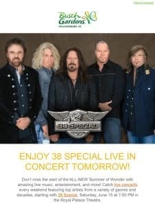 38 Special LIVE in Concert Tomorrow