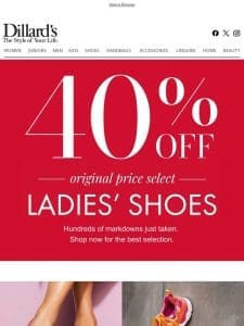 40% Off Select Ladies’ Spring Shoes