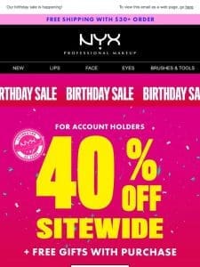 40% off sitewide + free full-size gifts ?