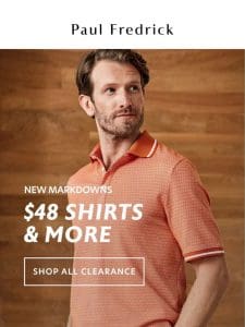 $48 non-iron & casual shirts plus more.