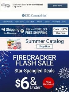 4th of July Flash Sale: Starting at $4.99!