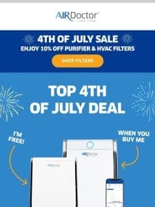 4th of July Sale: Discounts on ALL purifiers and filters!