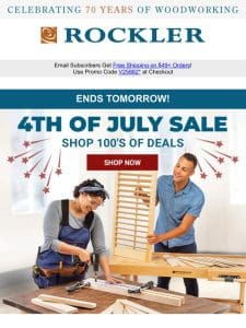 4th of July Sale Ends Tomorrow — SawStop Sale Continues!