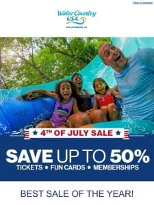 4th of July Sale! Save Up To 50% on Tickets， Fun Cards & Memberships!