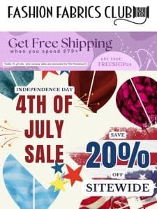 4th of July Sitewide Sale   Save 20% Off