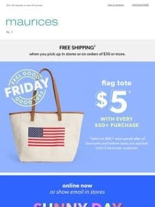 $5 FEEL GOOD FRIDAY! Limited Edition flag tote FTW