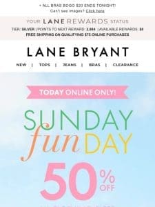 50% OFF ONLINE NOW ?? Sunday Funday is ON!