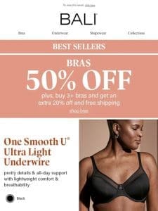 50% Off Bestselling Bras!