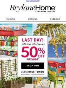 50% Off Outdoor Décor， Chairs & Garden