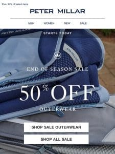 50% Off Select Outerwear Starts Today