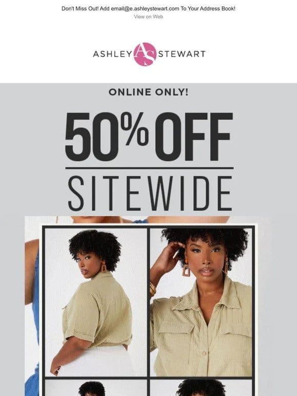 50% off! 50% off! SITEWIDE! 50% off! 50% off!