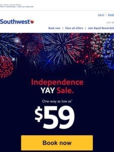 $59 sale fares for all.